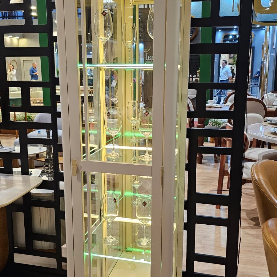 Cristaleira Lumi com Led e Espelho