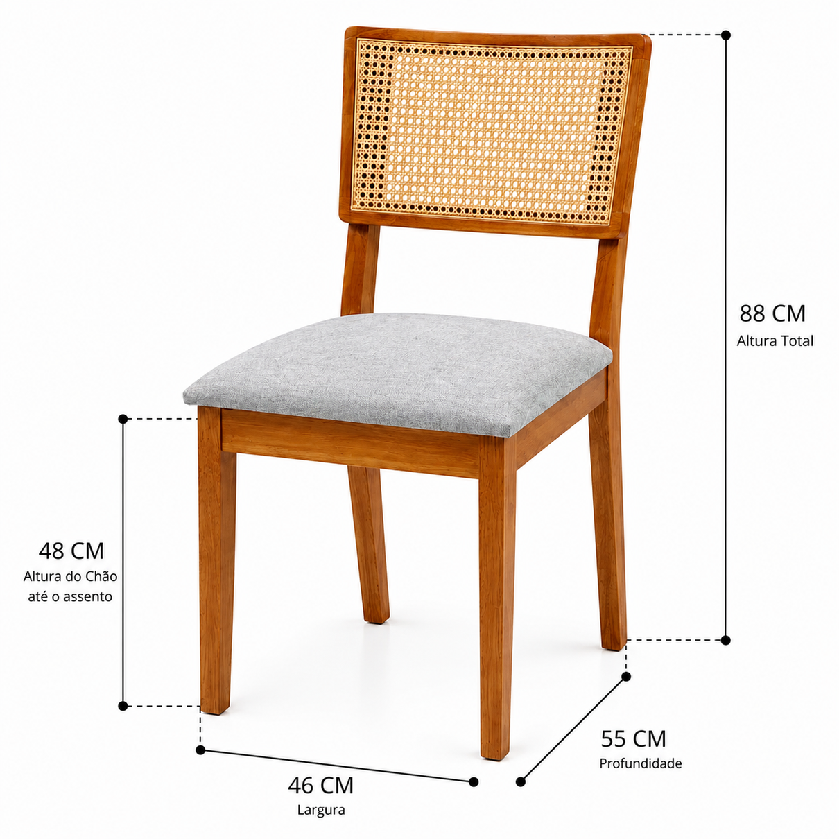 Cadeira de Jantar com Telinha Loli - Estilo Atemporal para sua Sala
