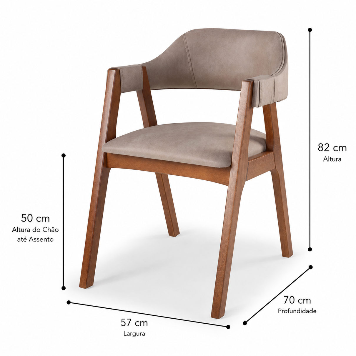 Cadeira Âmbar Madeira Maciça - Design Sofisticado