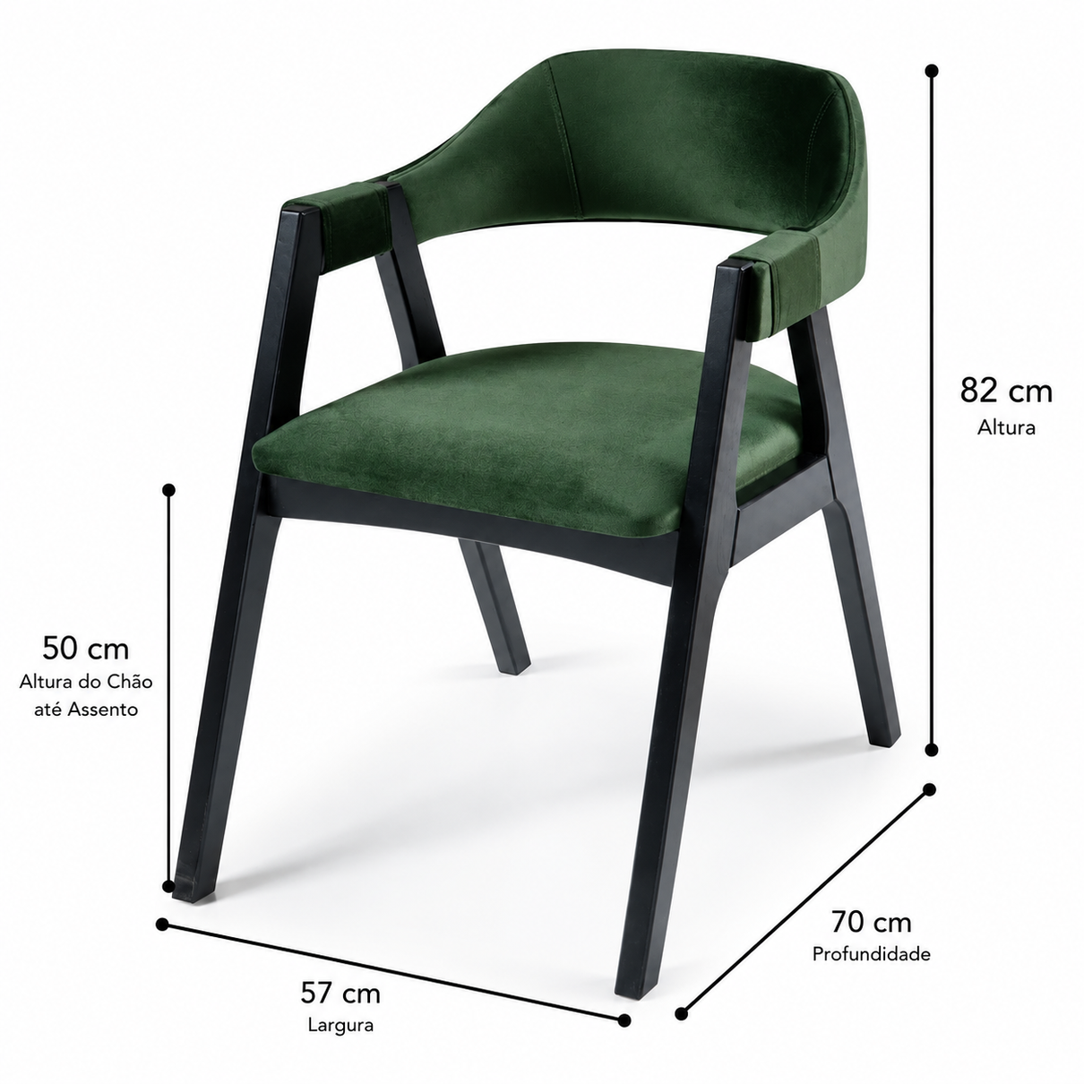 Cadeira Âmbar Madeira Maciça - Design Sofisticado