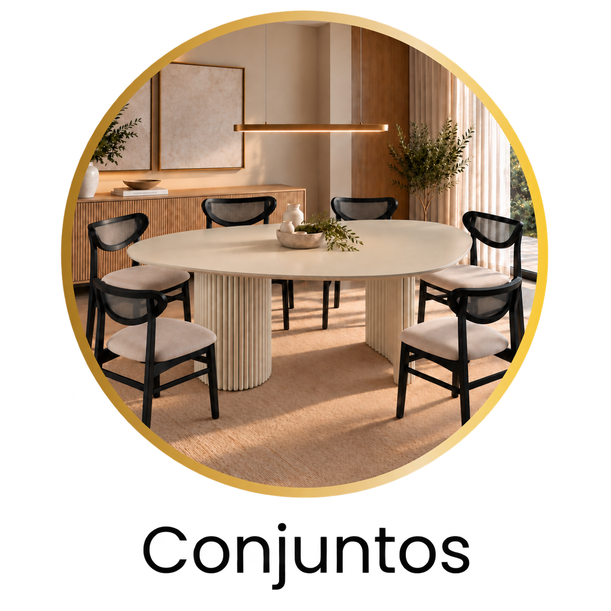 conjunto de mesa e seis cadeiras